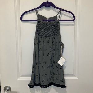 Statement Ollie Pom Pom Detail Halter Top NWT